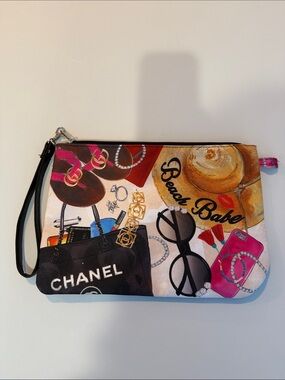 Jodi Pedri Beach Babe Print Wristlet Makeup Bag